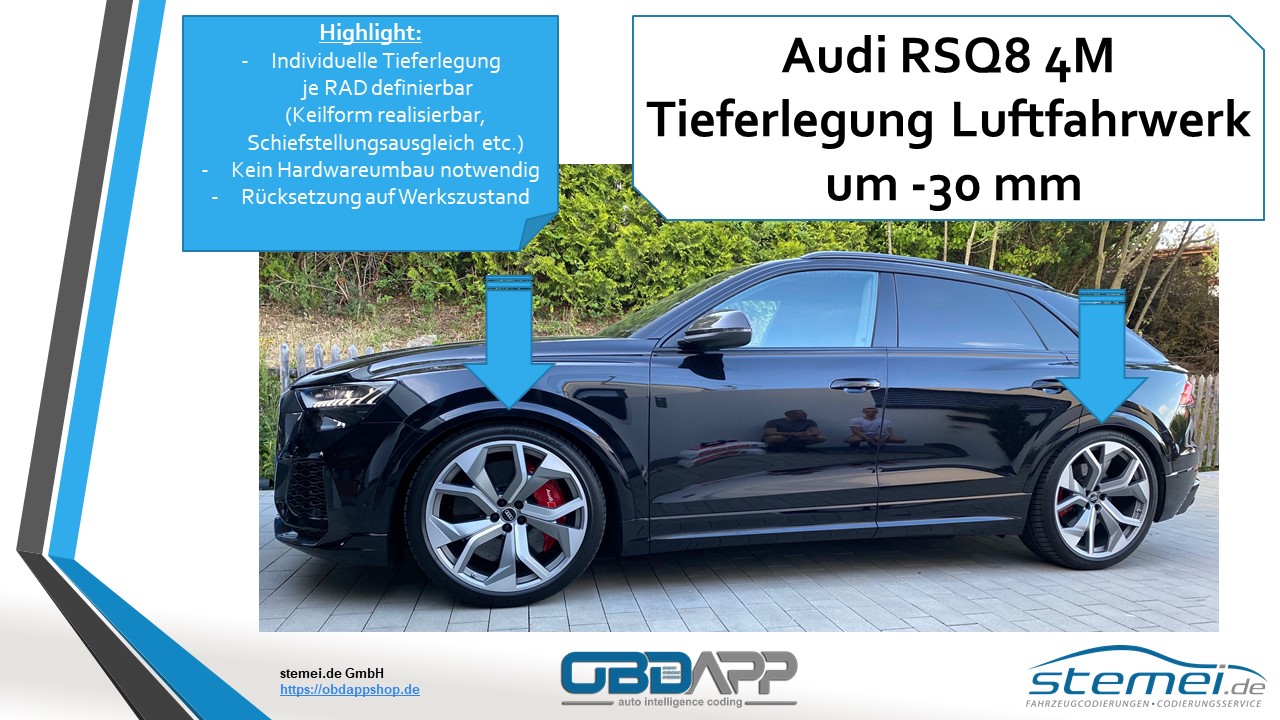 OBDAPP Shop - Audi A6 4F Luftfahrwerk tieferlegung automatisiert