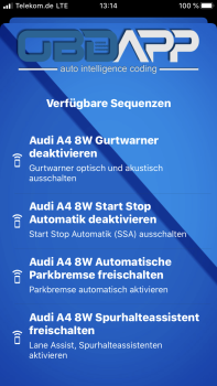 Audi A4 8W traffic jam assist (TJA) activation