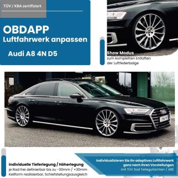 Audi A8 4N electronic lowering of the air suspension without coupling rods/hardware adjustment