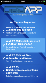 Audi TT 8S Heckspoiler Einfahrunterdrückung freischalten