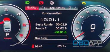 Audi A8 4H laptimer activation on dashboard