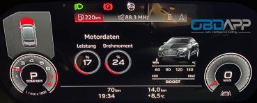 Audi A3 8Y sport displays unlock engine data