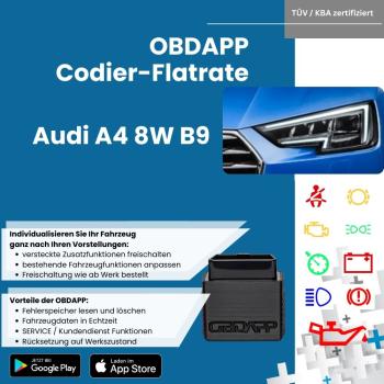 Audi A4 8W OBDAPP Coding-Flatrate
