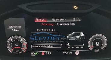 Audi A6 4K laptimer activation on dashboard
