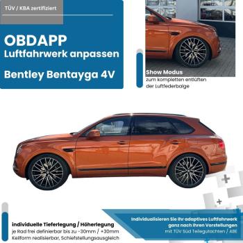 Bentley Bentayga 4V electronic lowering of the air suspension without coupling rods/hardware adjustment