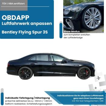 Bentley Flying Spur 3S electronic lowering of the air suspension without coupling rods/hardware adjustment