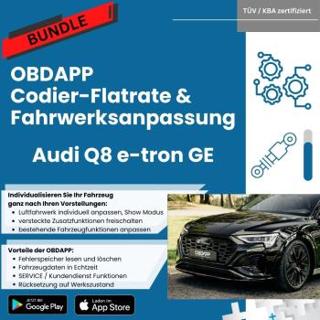 Audi Q8 e-tron GE BUNDLE Coding-Flatrate and air suspension chassis adjustment / lowering