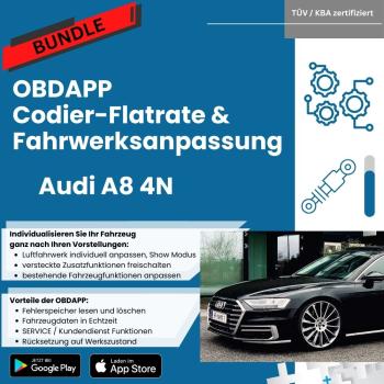Audi A8 4N BUNDLE Coding-Flatrate and air suspension chassis adjustment / lowering