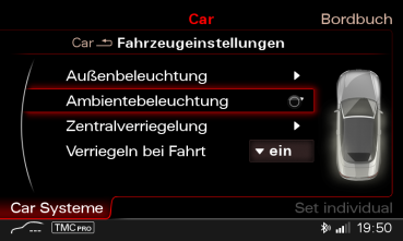 Audi Q5 8R MMI Ambient Lighting unlock