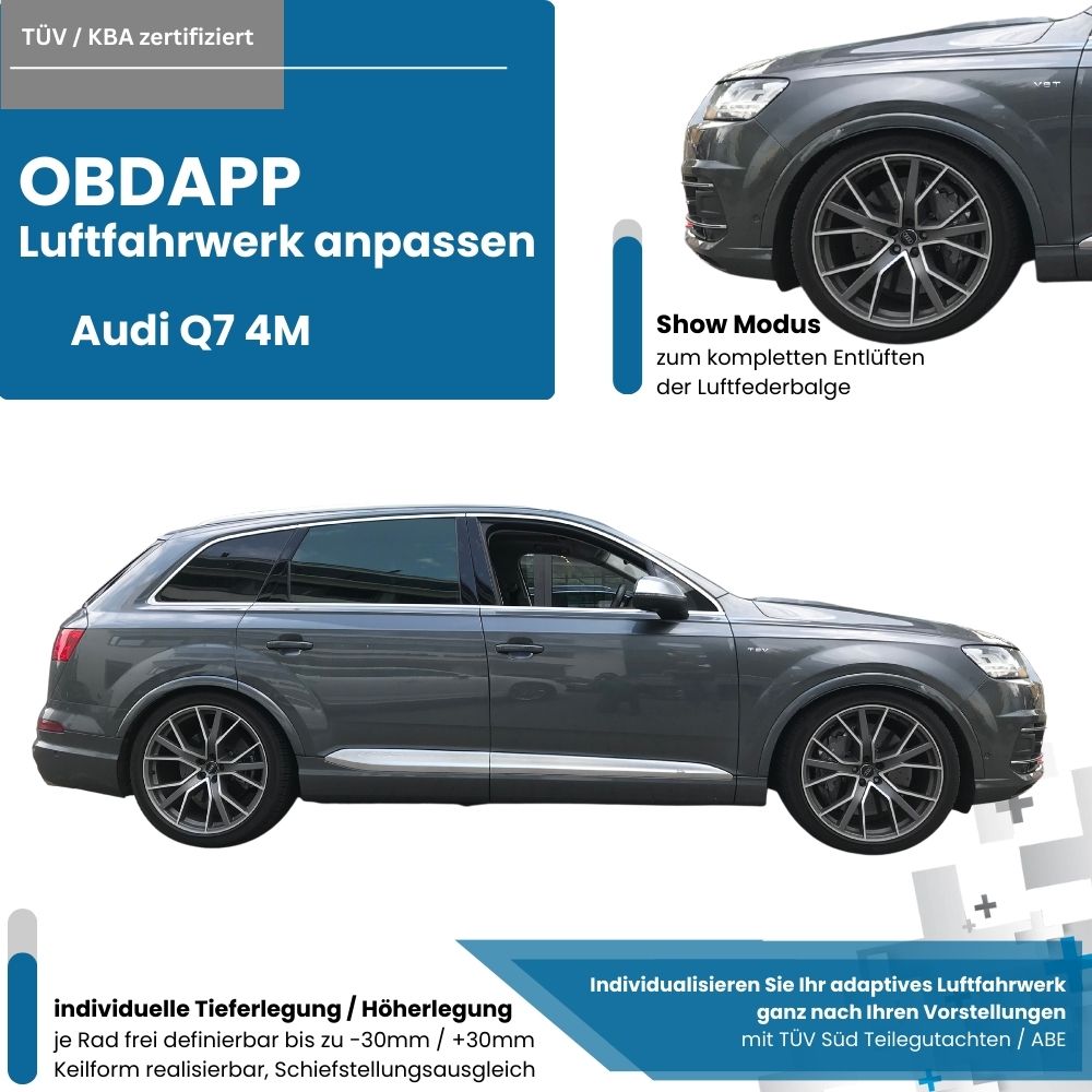 OBDAPP Shop - Audi Q7 4M BUNDLE obdapp coding-flatrate adaptive air  suspension chassis adjust individual codings activations