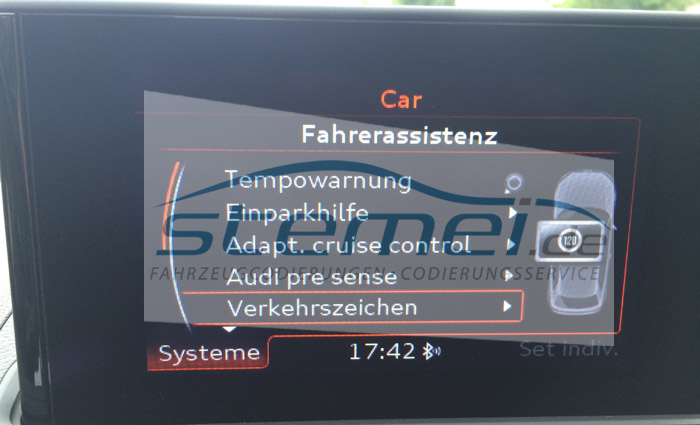 OBDAPP Shop - Audi Q2 GA Verkehrszeichenanzeige kamerabasiert VZE  freischalten