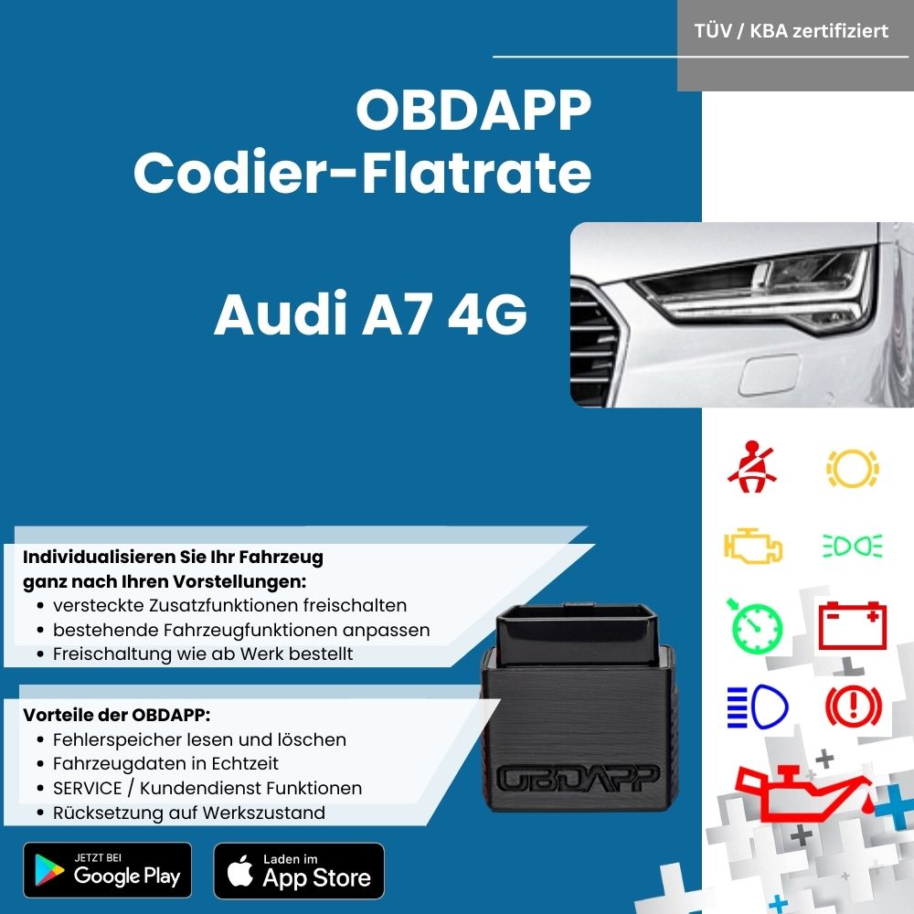 OBDAPP Shop - Audi A7 4G obdapp flatrate codingflatrate all vehicle  functions