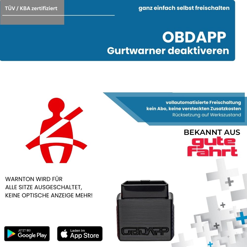 OBDAPP Shop - Audi Q3 8U Gurtwarner deaktivieren