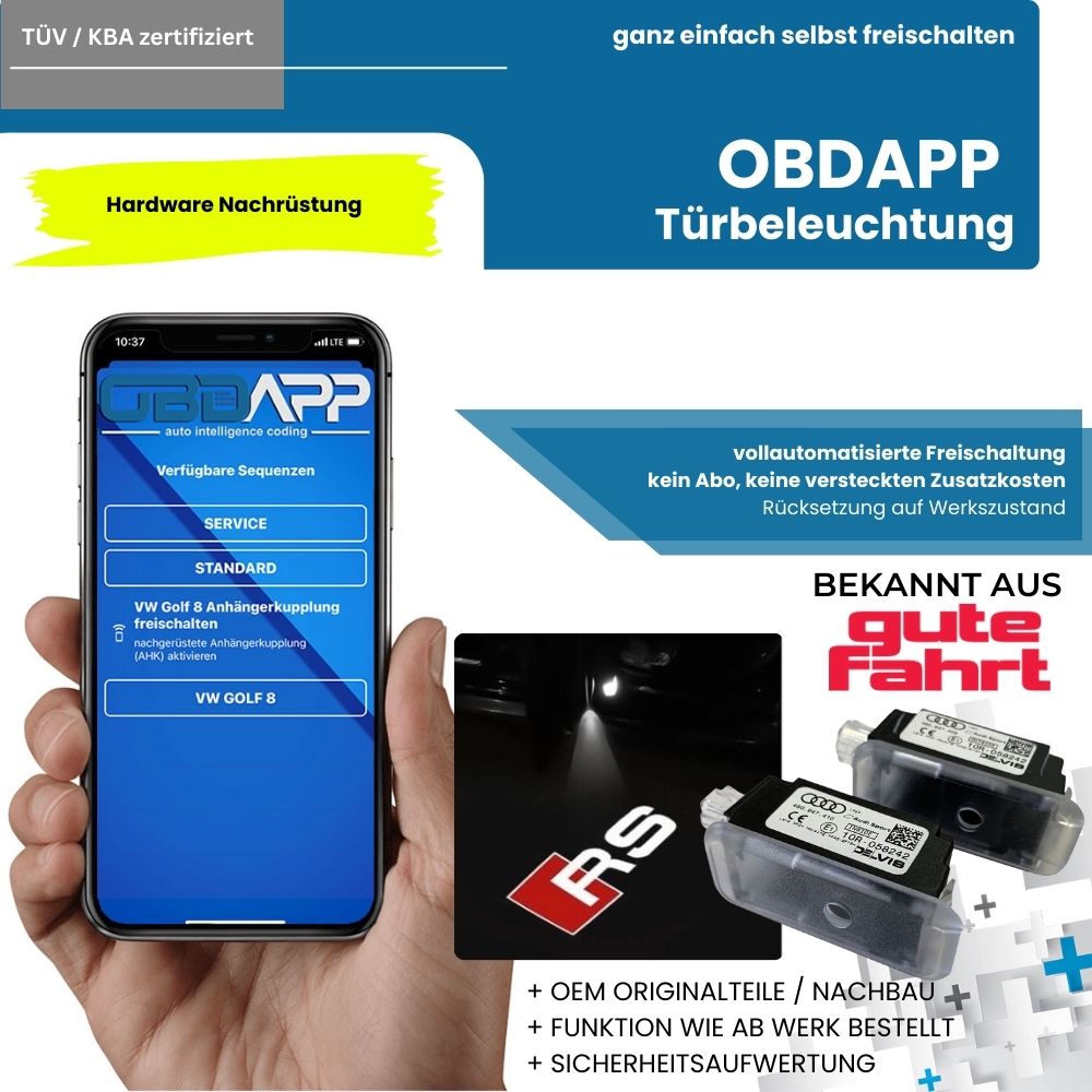 OBDAPP Shop - Audi e-tron GE 4KE Türbeleuchtung nachgerüstet freischalten  aktivieren