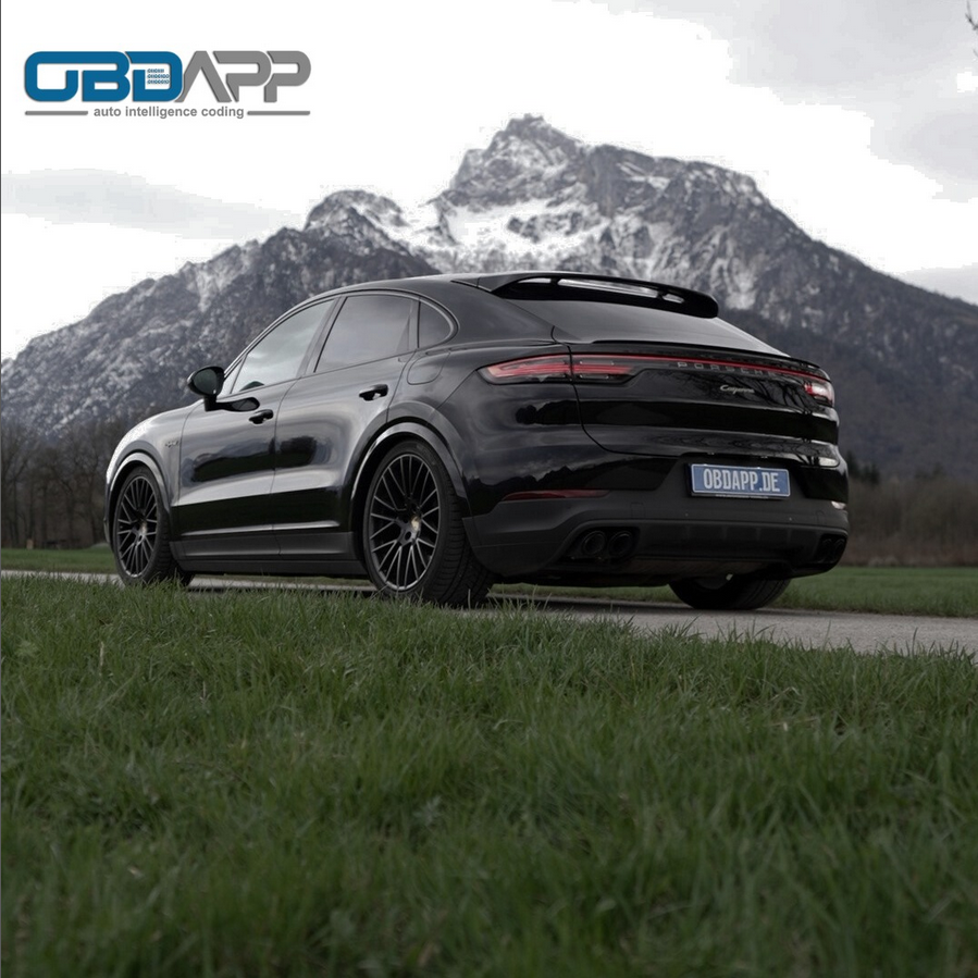 OBDAPP Shop - Porsche Cayenne 9Y electronic lowering of the air suspension  without coupling rods/hardware adjustment