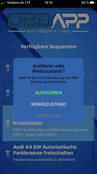 Audi e-tron GE Heckklappe Verzögerungszeit Schlüsselbedienung anpassen