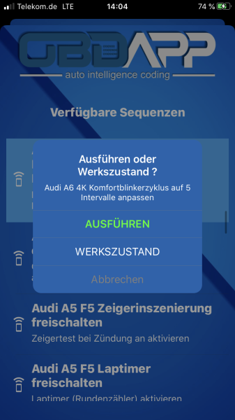 Audi A6 4K Komfortblinkerzyklus anpassen