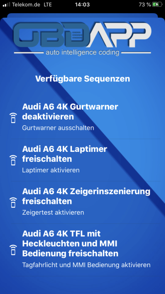 Audi A6 (4K) VCDS Codierungsliste / Freischaltungen