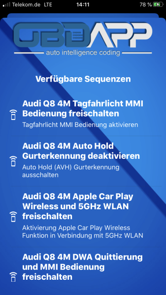 Audi Q8 4M OBDAPP Coding-Flatrate
