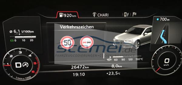 OBDAPP Shop - Audi Q2 GA Verkehrszeichenanzeige kamerabasiert VZE  freischalten