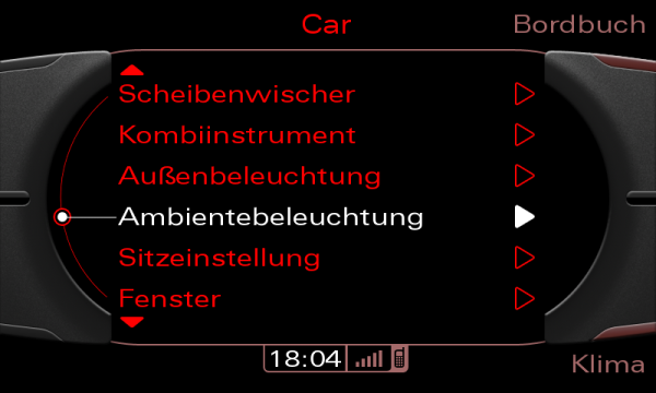 Audi Q5 8R MMI Ambient Lighting unlock